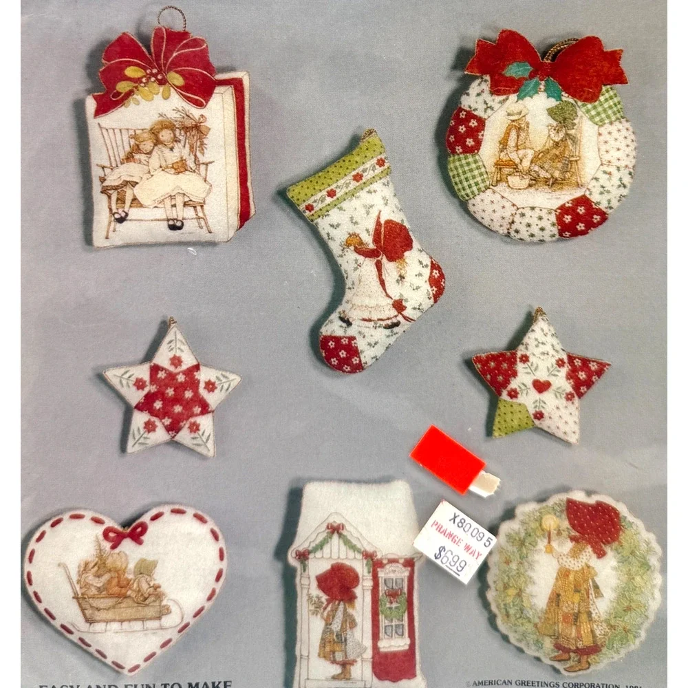 Lot 2 Paragon Holly Hobbie Sniff n Stuff Christmas Ornament Kit 6609 6508 Sealed